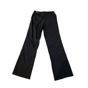 Sharagano Trouser Pant Women 8 Black Pinstriped Stretch Straight Leg Flat Front